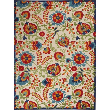 Homeroots 8 x 11 ft. Multi Color Mediterra Indoor & Outdoor Area Rug 384802